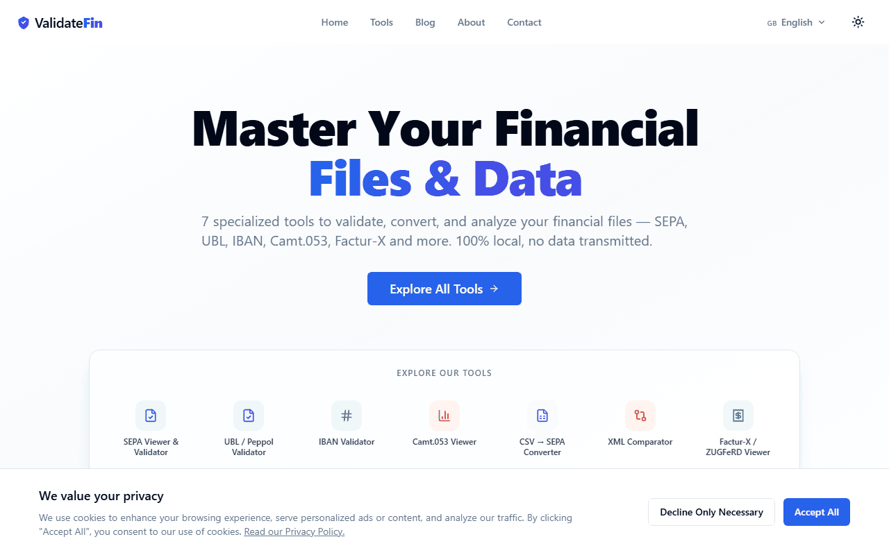 Screenshot ValidateFin